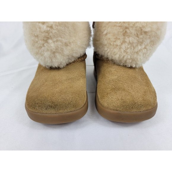 Ugg Ramona Sheepskin Leather Chestnut Brown Boots Infant Size 04/05 1095571I - Picture 8 of 12